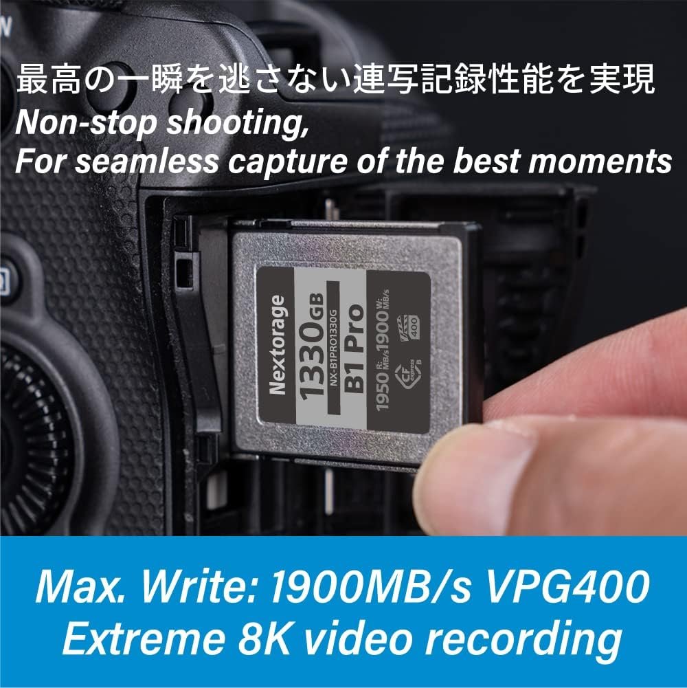 Nextorage 330GB B1 Pro Series CF Express Type B Memory Card / 1950 MB/s - cambuy-lives Nextorage 330GB B1 Pro Series CF Express Type B Memory Card / 1950 MB/s - cambuy-lives